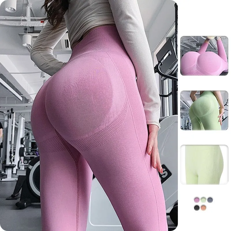 Seamless Yoga Pants High Waist Hip Lift Fitness Female Tights Leggings Running trousers Comfortable and Formfitting