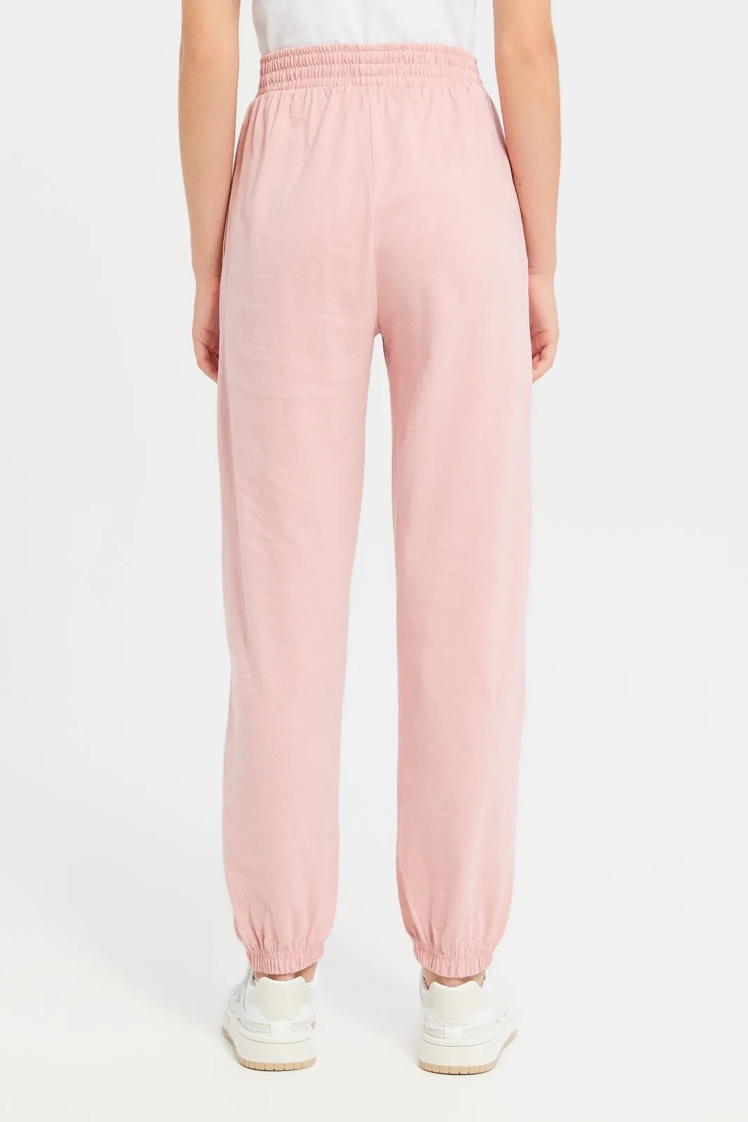 Senior Girls Pink Elasticated Waist Active Pants