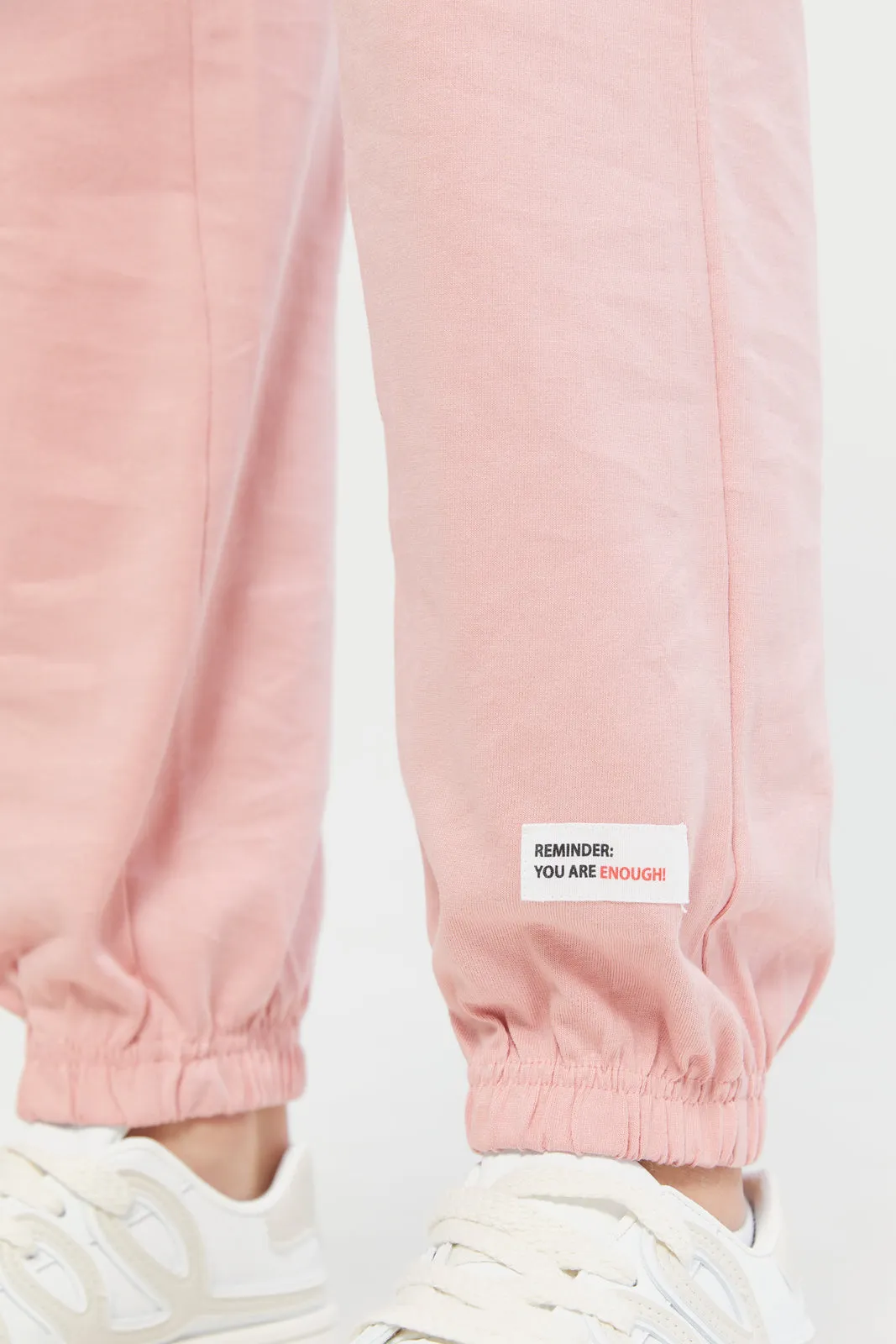 Senior Girls Pink Elasticated Waist Active Pants
