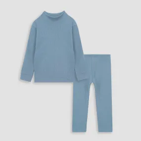 Sky blue inner ( mock neck & leggings) for kids.
