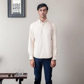 Soft Beige Oxford Cotton Shirt