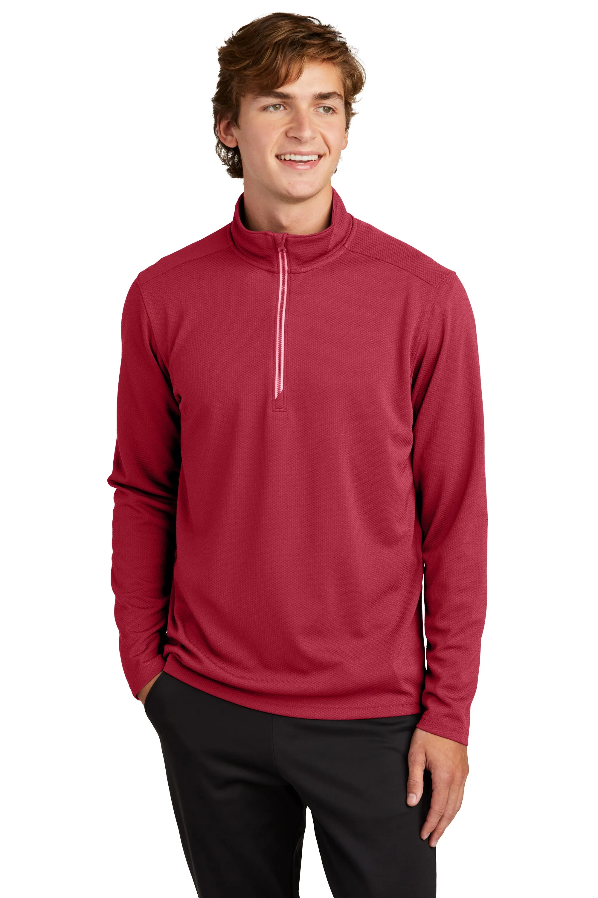 Sport-Tek® Sport-Wick® Textured 1/4-Zip Pullover.  ST860
