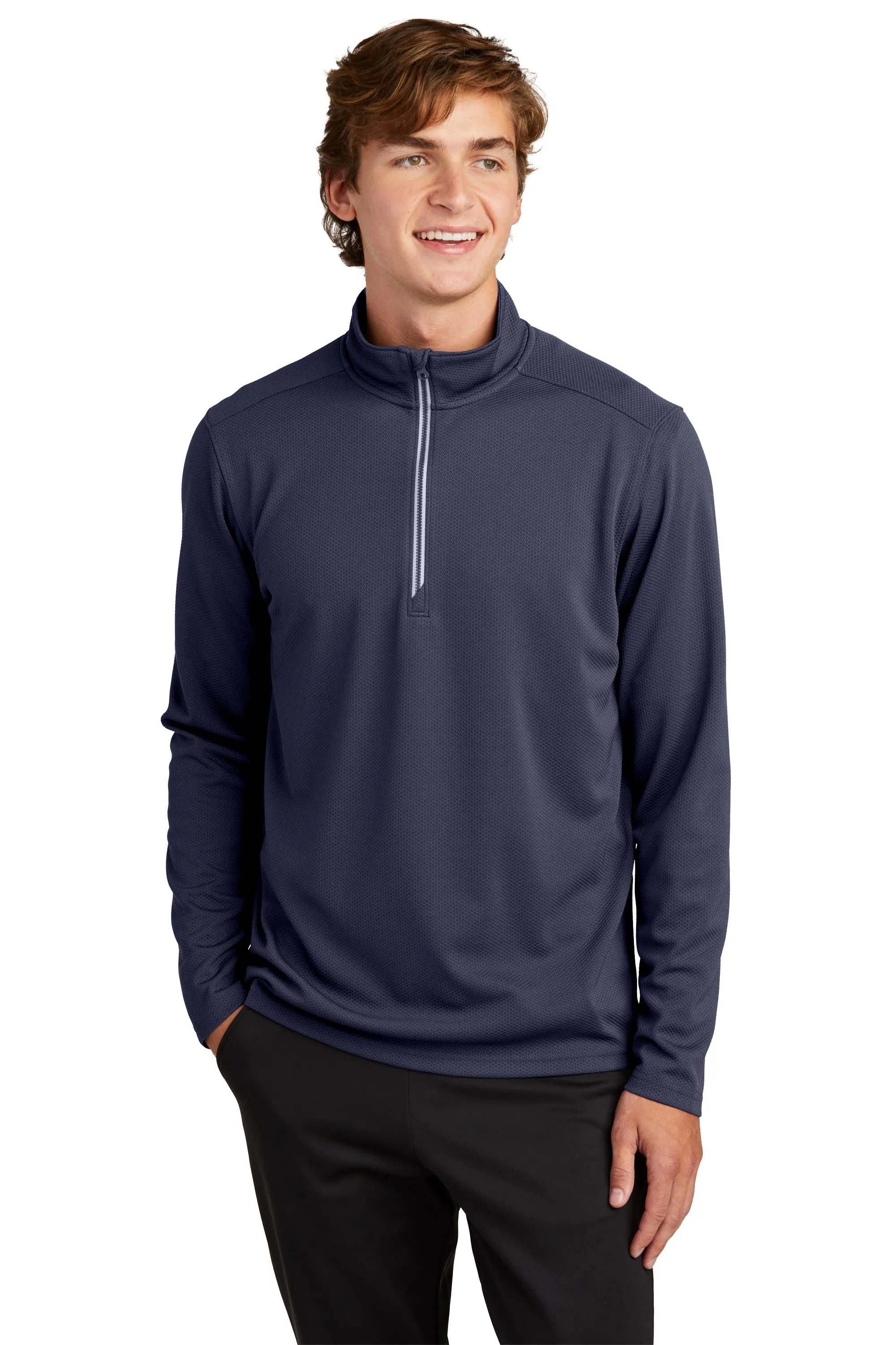Sport-Tek® Sport-Wick® Textured 1/4-Zip Pullover.  ST860