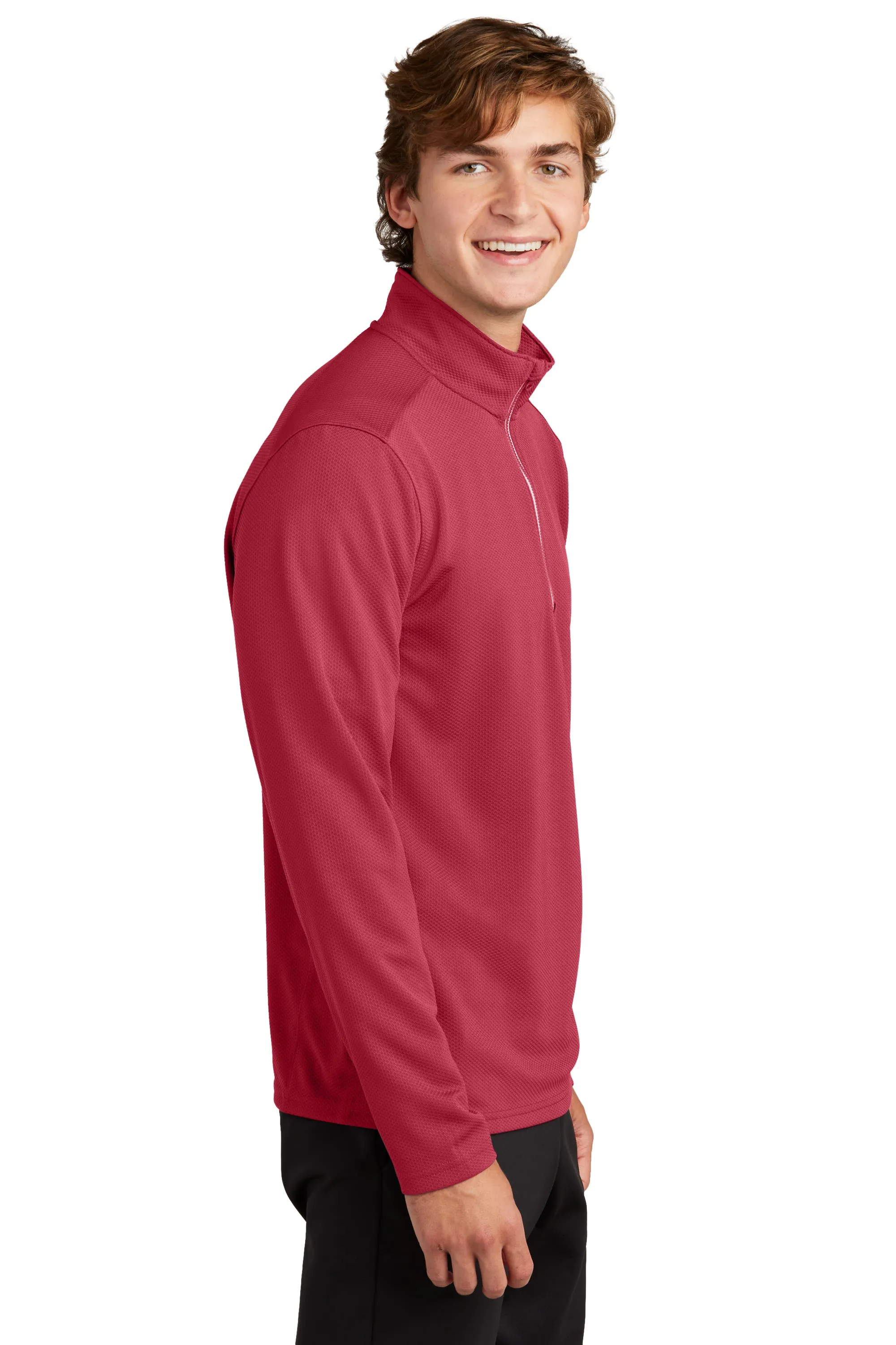 Sport-Tek® Sport-Wick® Textured 1/4-Zip Pullover.  ST860