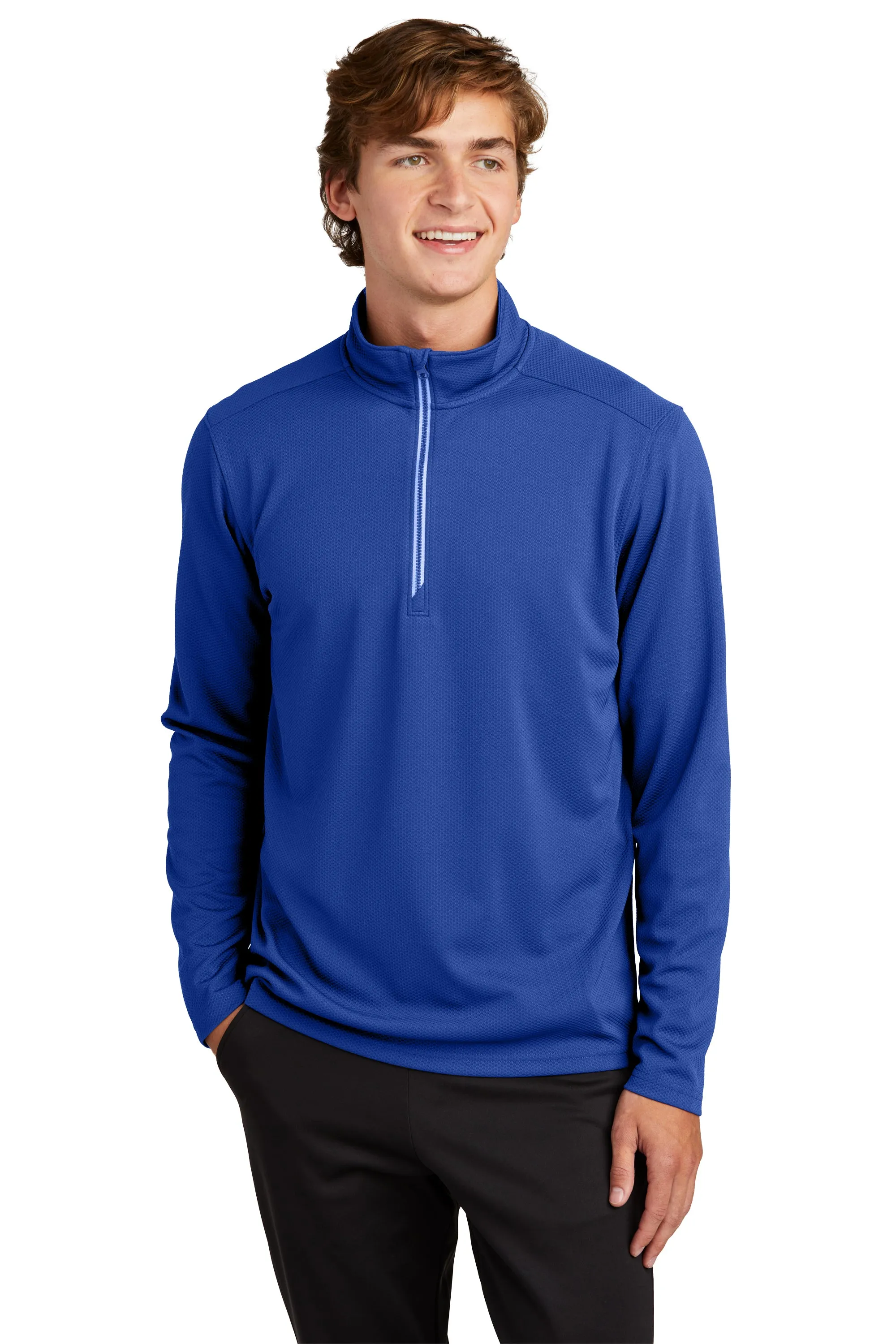 Sport-Tek® Sport-Wick® Textured 1/4-Zip Pullover.  ST860