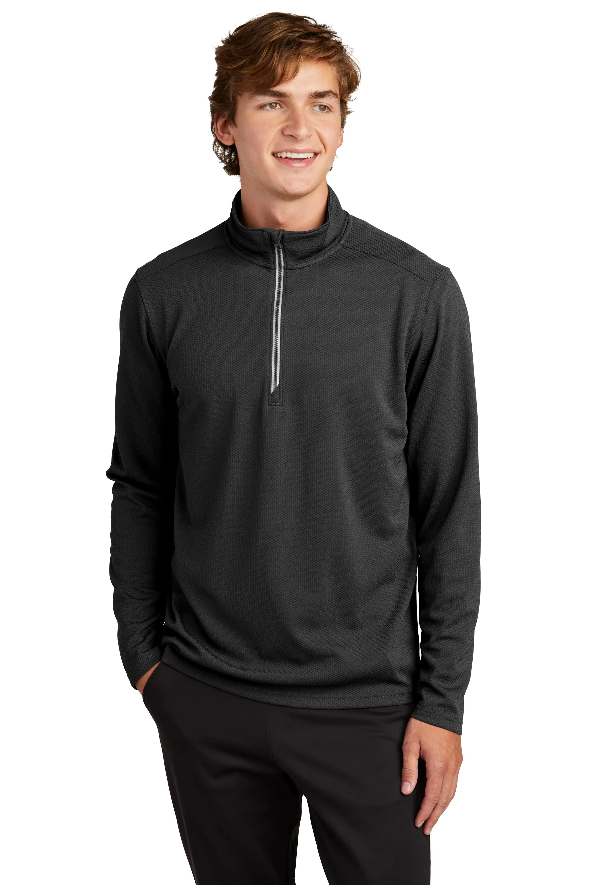 Sport-Tek® Sport-Wick® Textured 1/4-Zip Pullover.  ST860