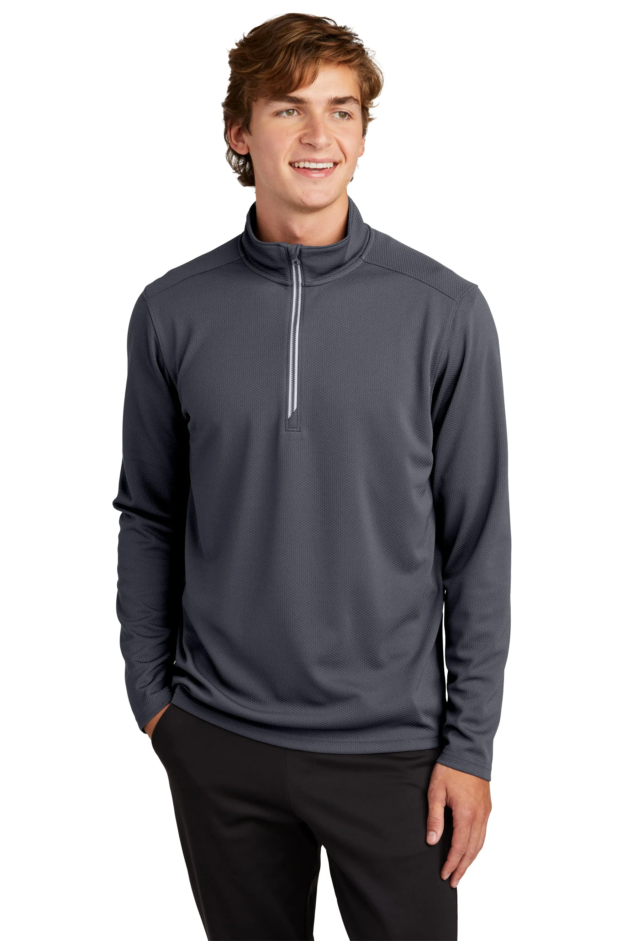 Sport-Tek® Sport-Wick® Textured 1/4-Zip Pullover.  ST860