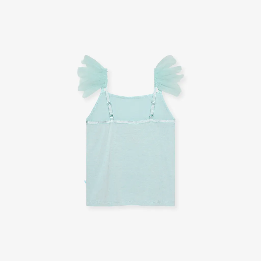 Starry Blue Ruffled Tulle Cami