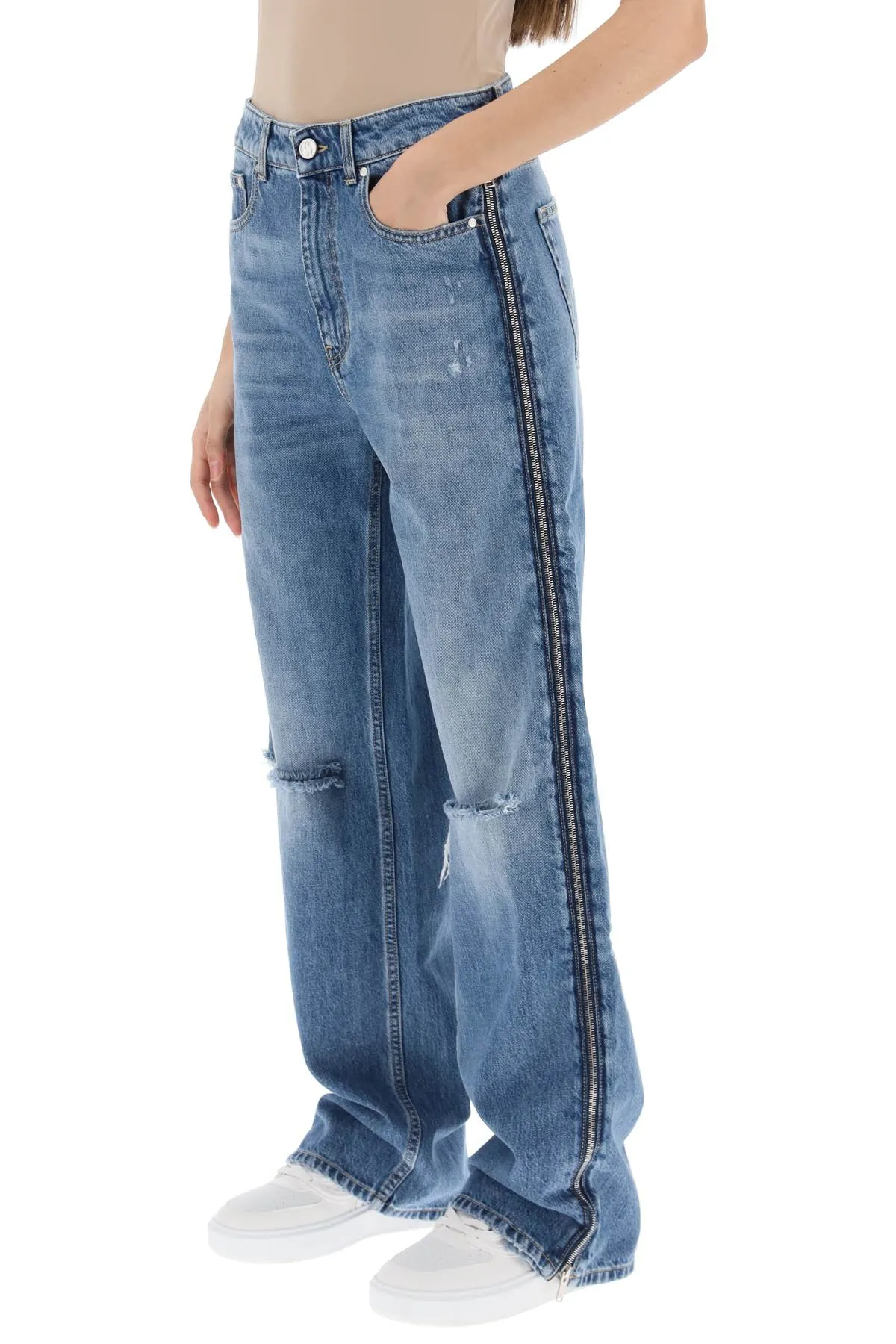 Stella mccartney straight leg jeans with zippers