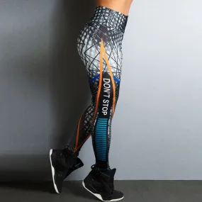 Stretch Sexy Printed Leggings Women Fitness Yoga Clothing Booty Pattern Training Gym Leggins Sport Running Tights Trousers
