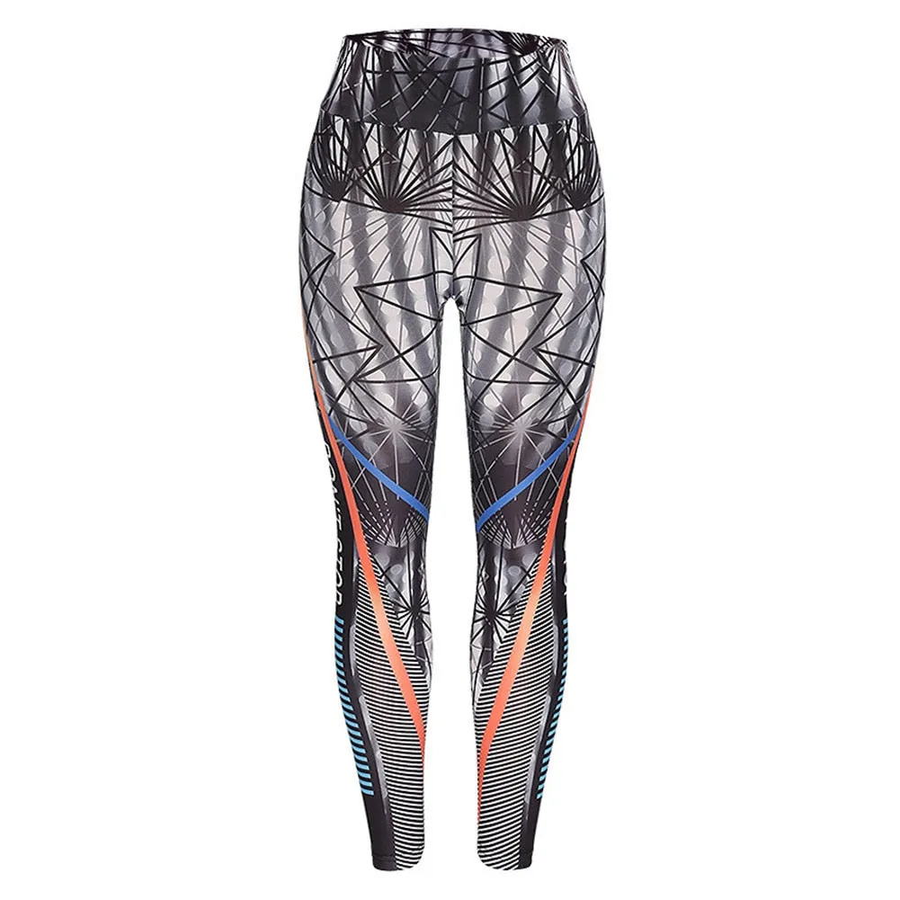 Stretch Sexy Printed Leggings Women Fitness Yoga Clothing Booty Pattern Training Gym Leggins Sport Running Tights Trousers