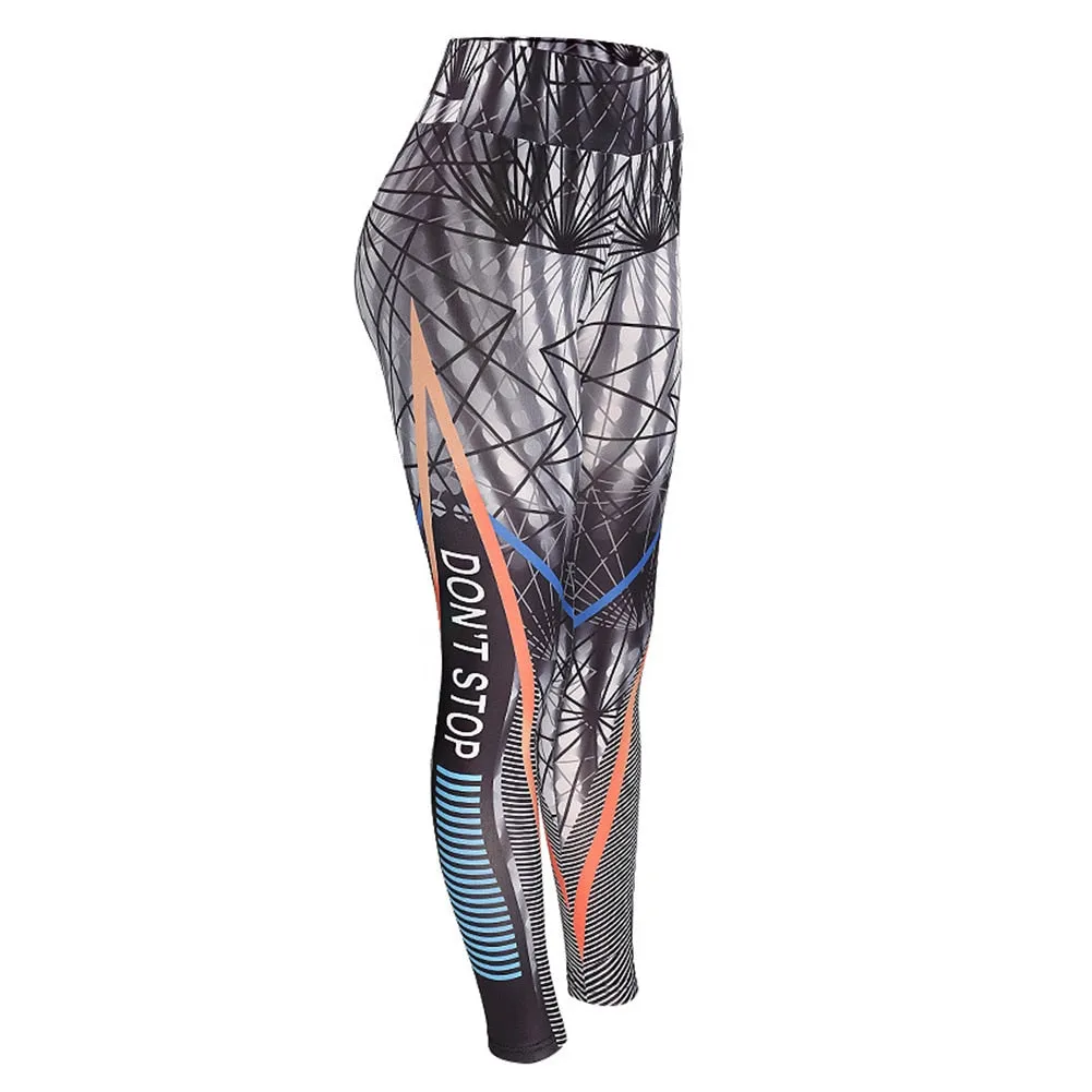 Stretch Sexy Printed Leggings Women Fitness Yoga Clothing Booty Pattern Training Gym Leggins Sport Running Tights Trousers