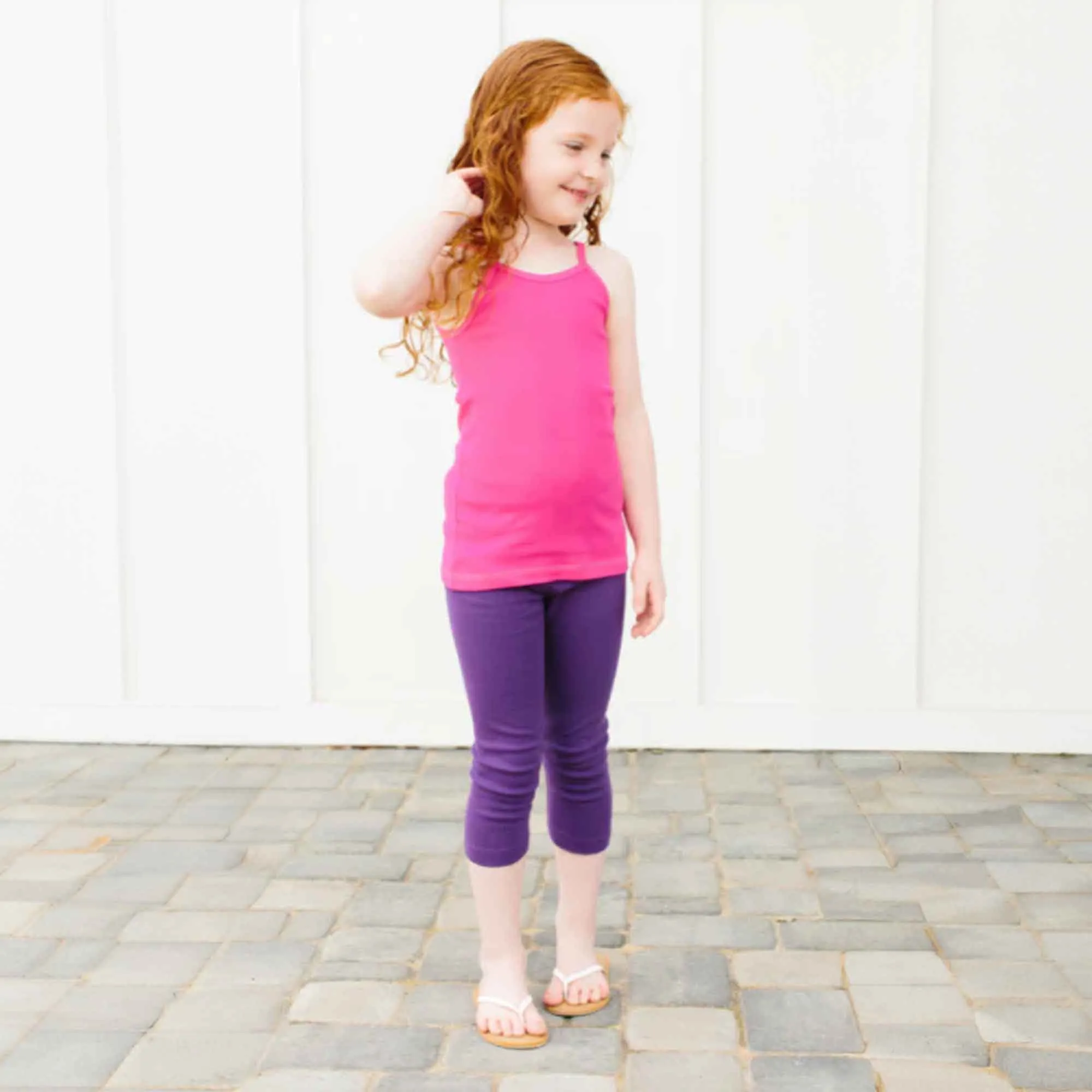 T2 Kid's Hague Solid Design Capri Tights