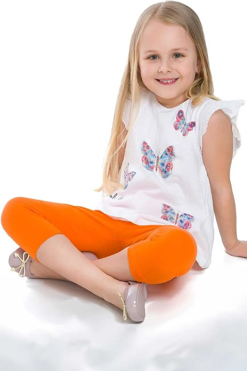 T2 Kid's Solid Design Capri Tights