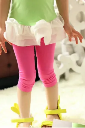 T2 Kid's Solid Design Capri Tights