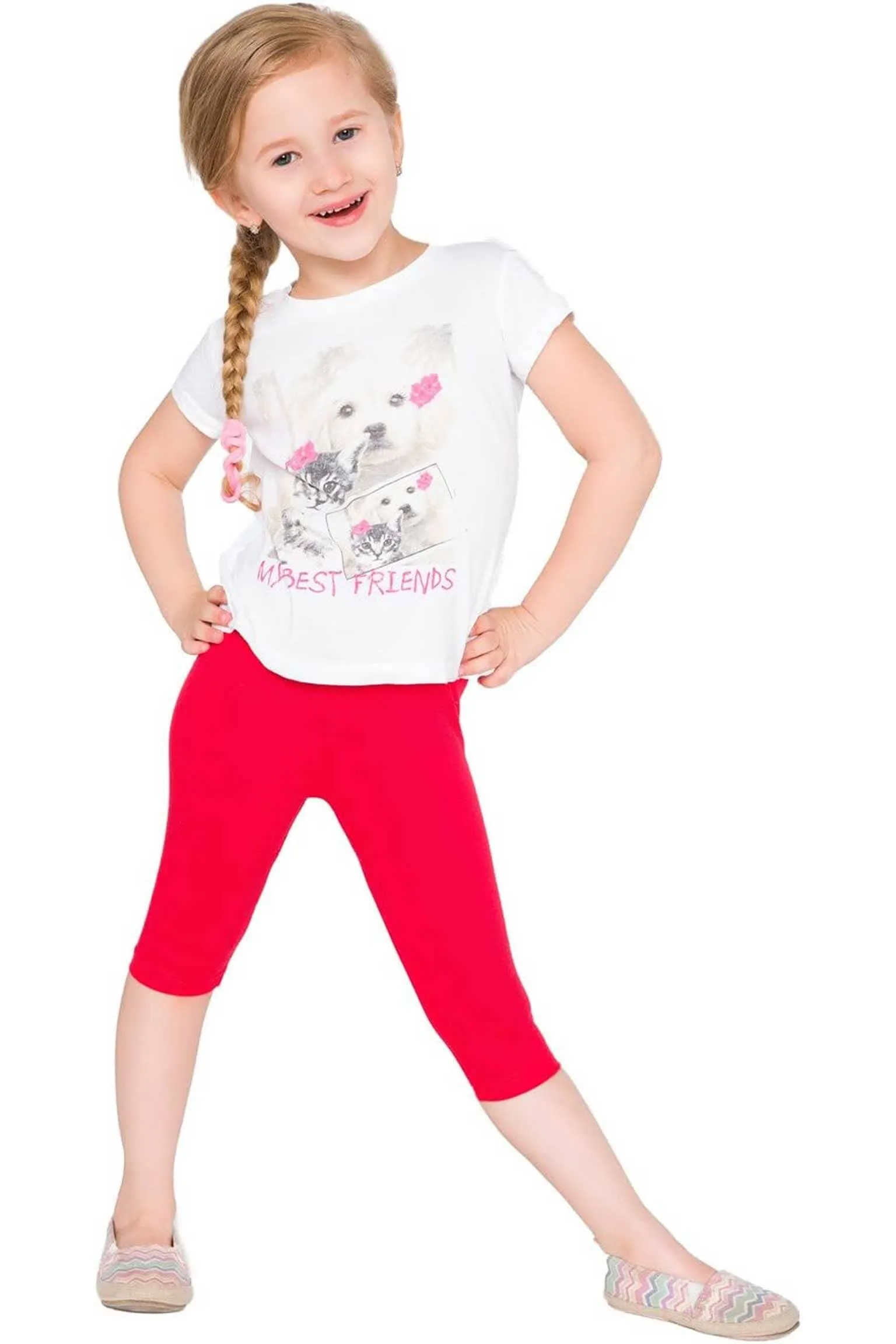 T2 Kid's Solid Design Capri Tights