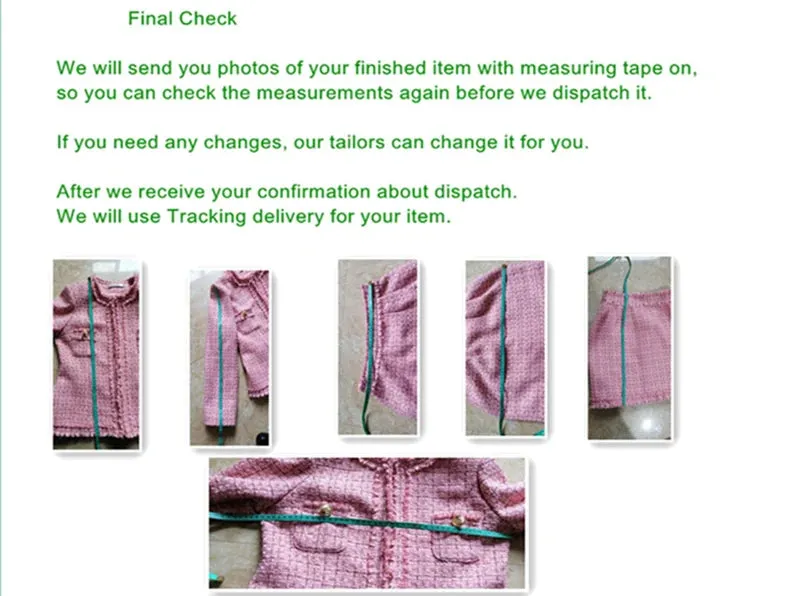 Tailor Made Women Suit Houndstooth Short Tweed Blazer Coat  Dress