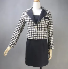 Tailor Made Women Suit Houndstooth Short Tweed Blazer Coat  Dress