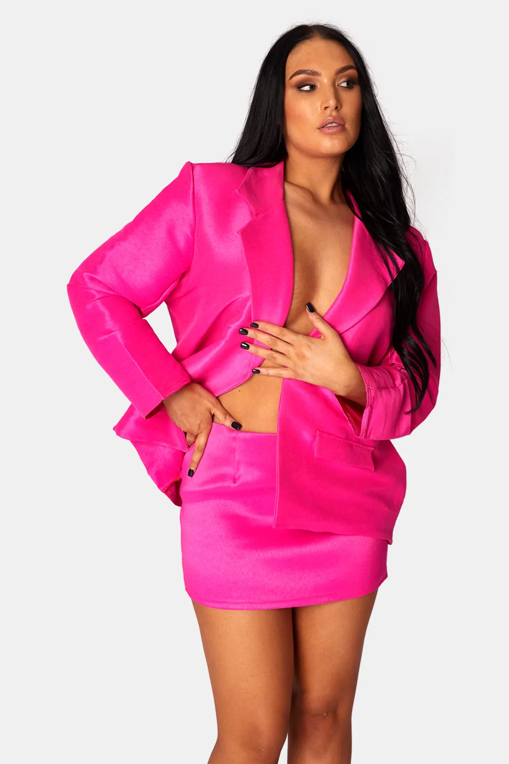 Tailored Micro Mini Skirt Pink