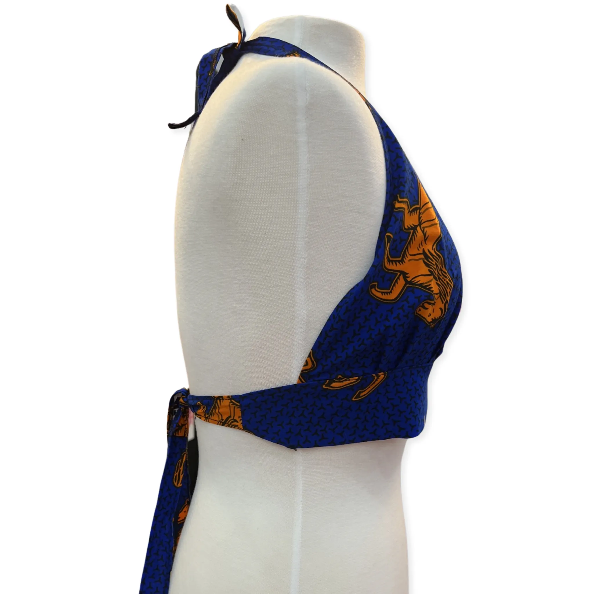 The Chroma Collection Halter Top - Blue with Orange Horse