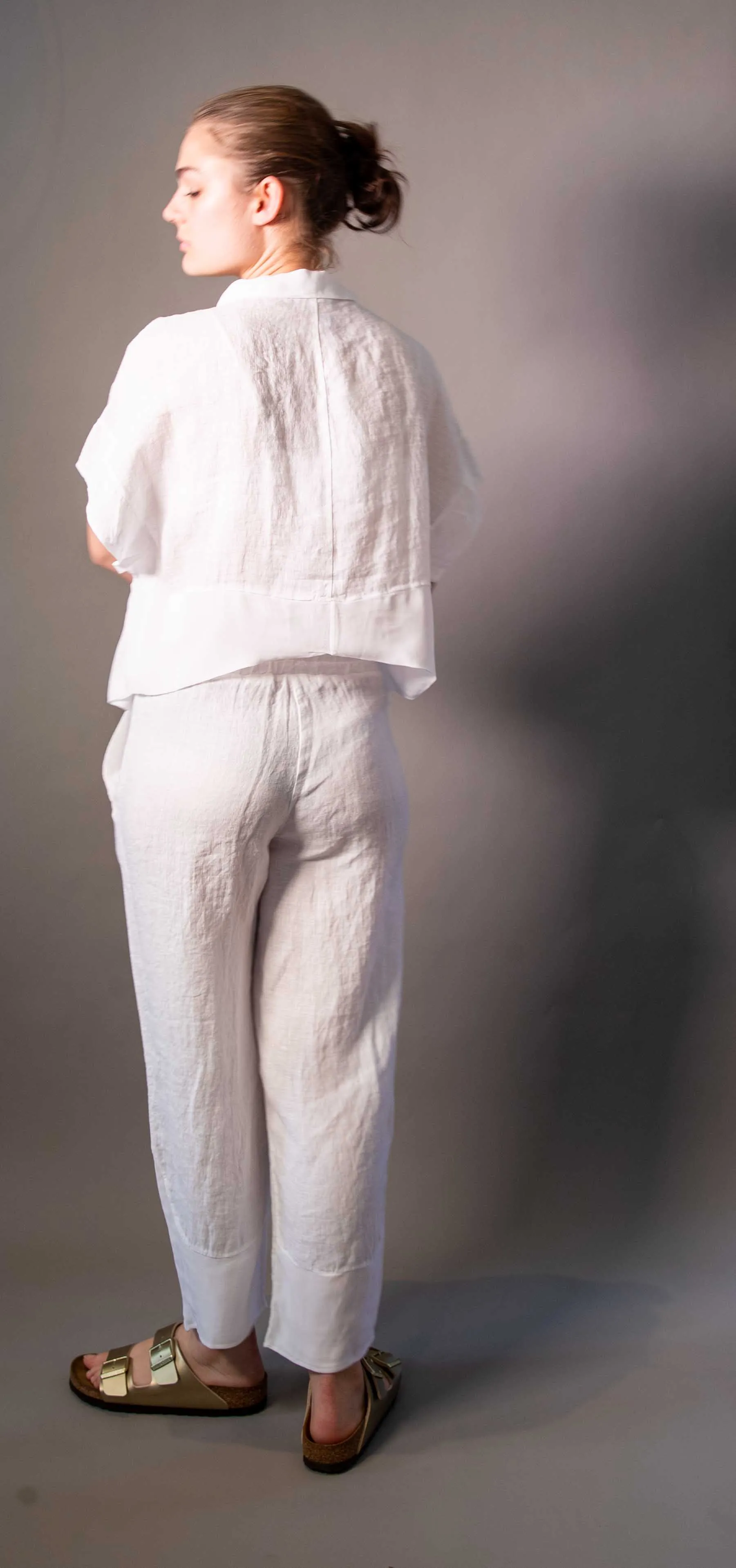Transit Par Such Linen Viscose Panel Shirt in White
