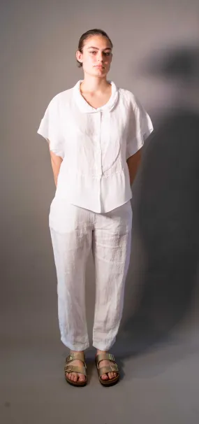 Transit Par Such Linen Viscose Panel Shirt in White