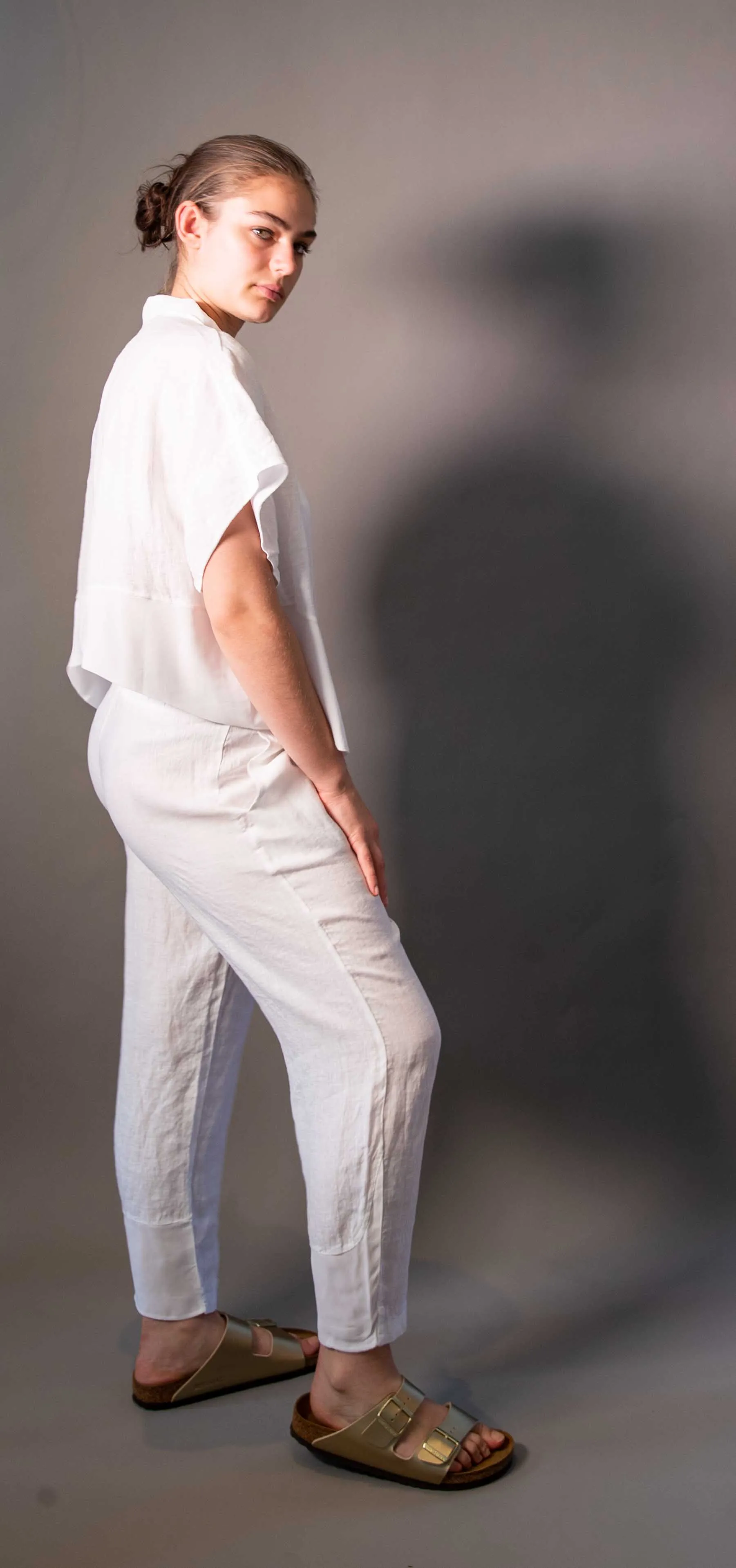 Transit Par Such Linen Viscose Panel Shirt in White