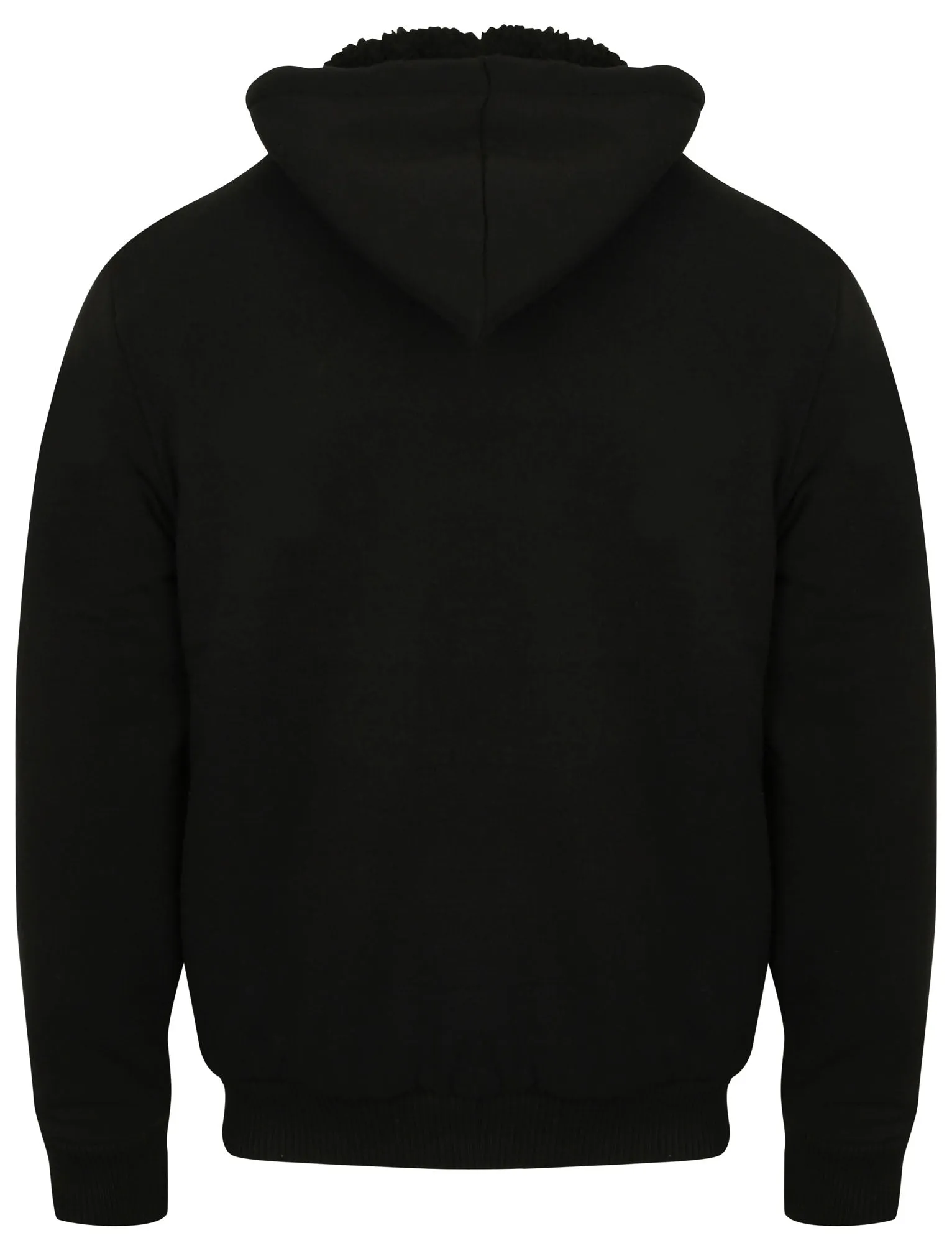 Vadim Zip Through Hoodie with Borg Lining in Black - Dissident
