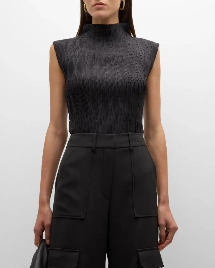 Veronica Beard Foxe Textured Sleeveless Top