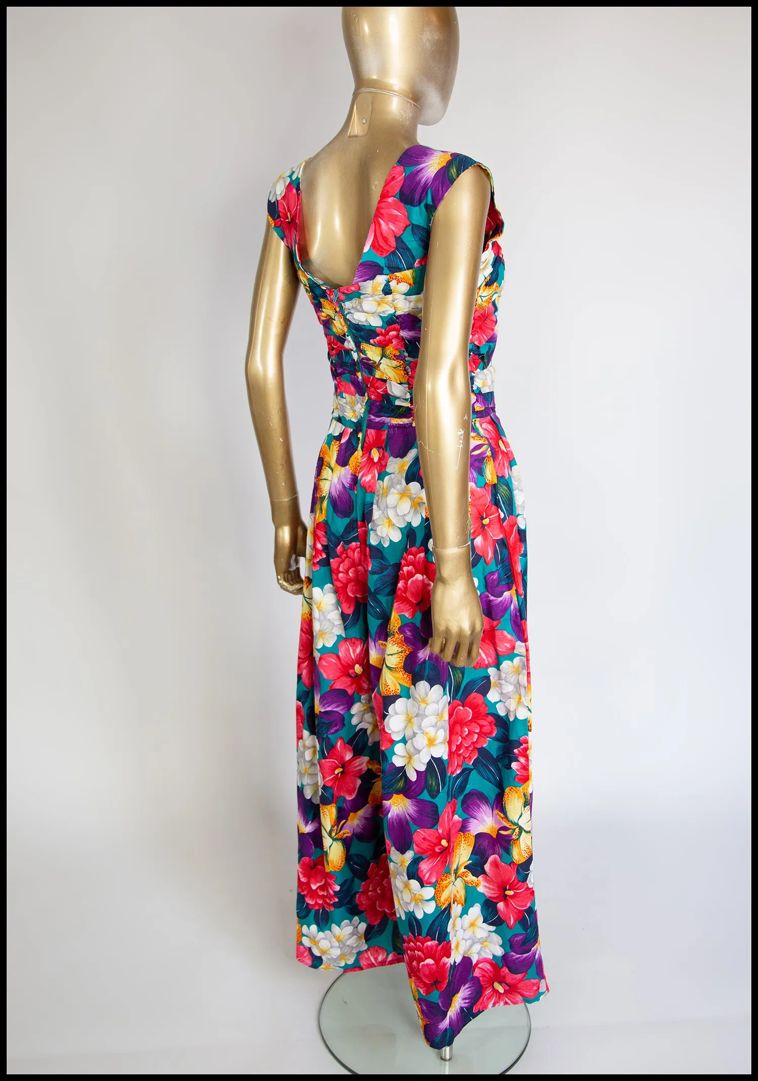 Vintage 1980s Floral Cotton Jumpsuit