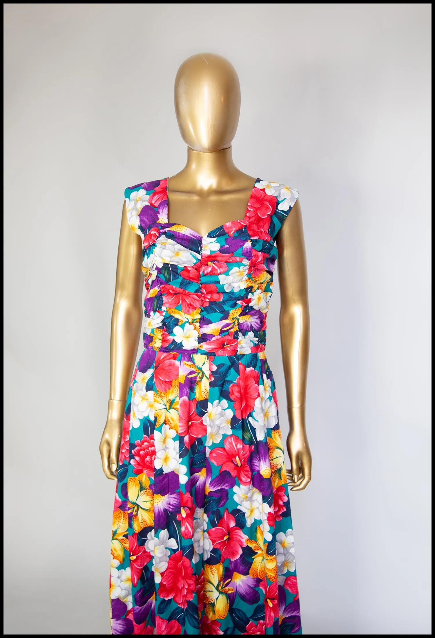 Vintage 1980s Floral Cotton Jumpsuit