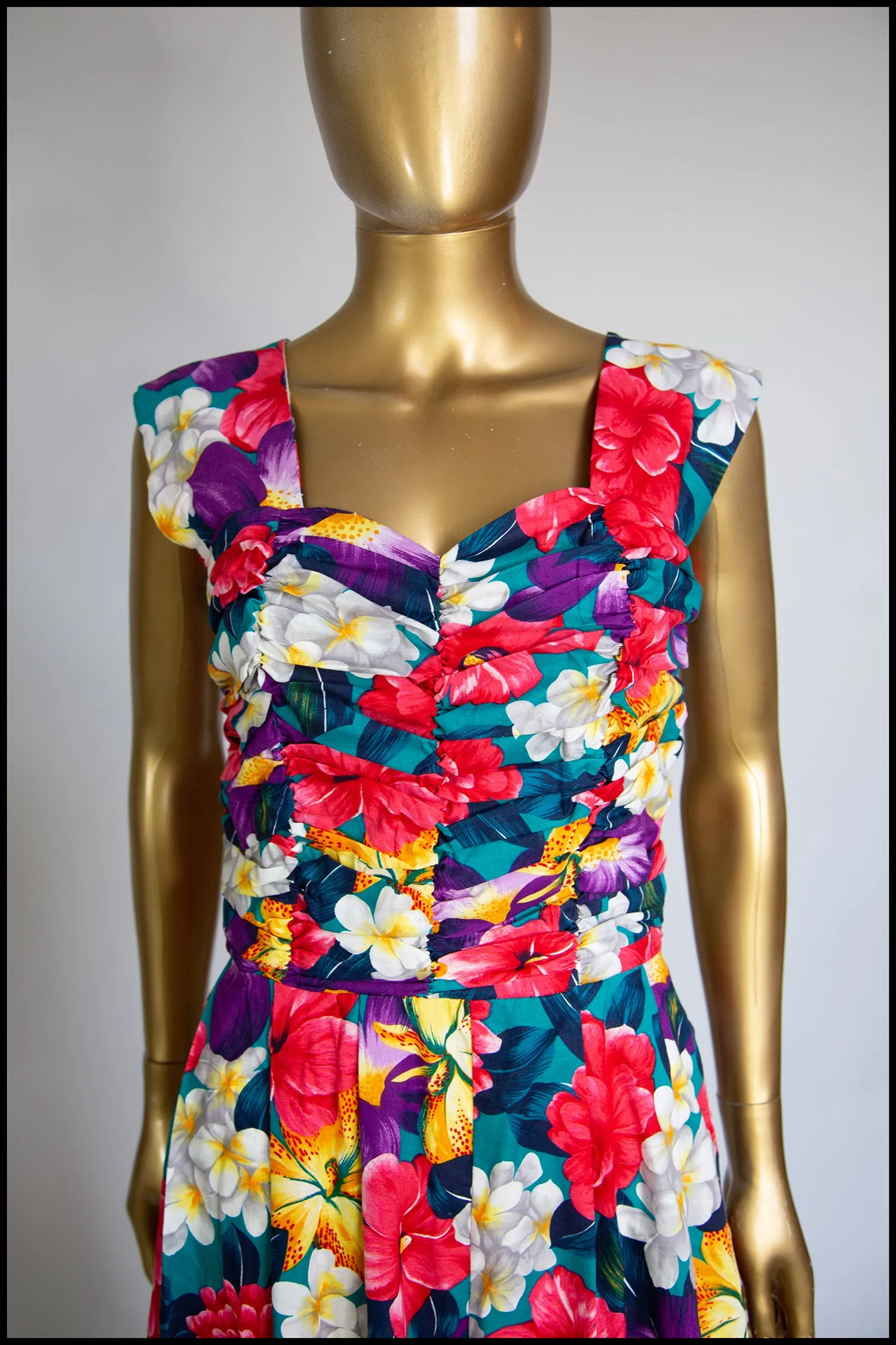 Vintage 1980s Floral Cotton Jumpsuit