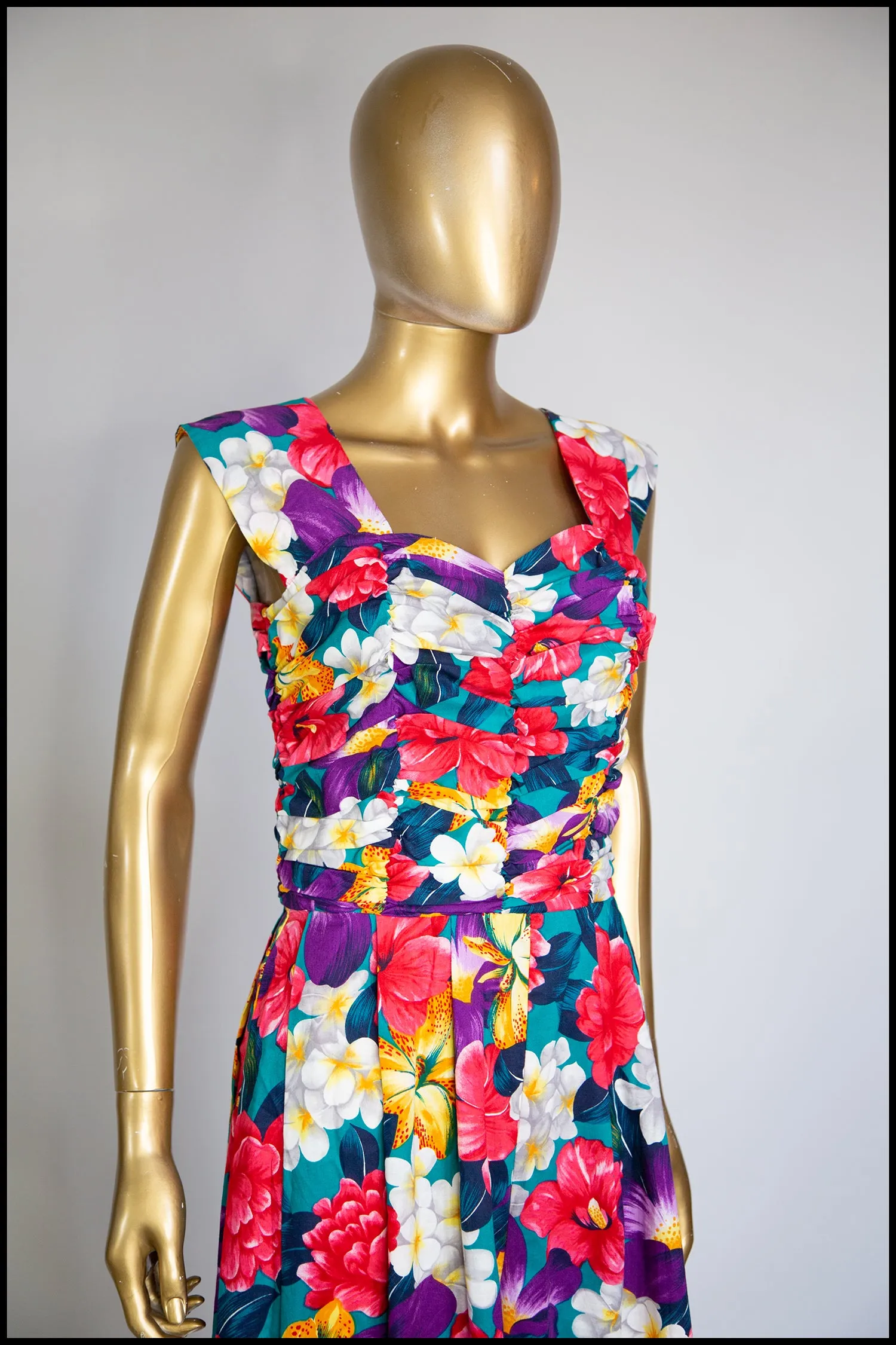 Vintage 1980s Floral Cotton Jumpsuit