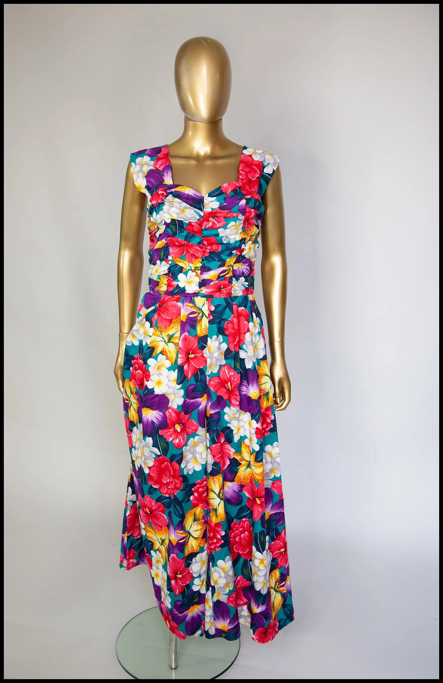 Vintage 1980s Floral Cotton Jumpsuit
