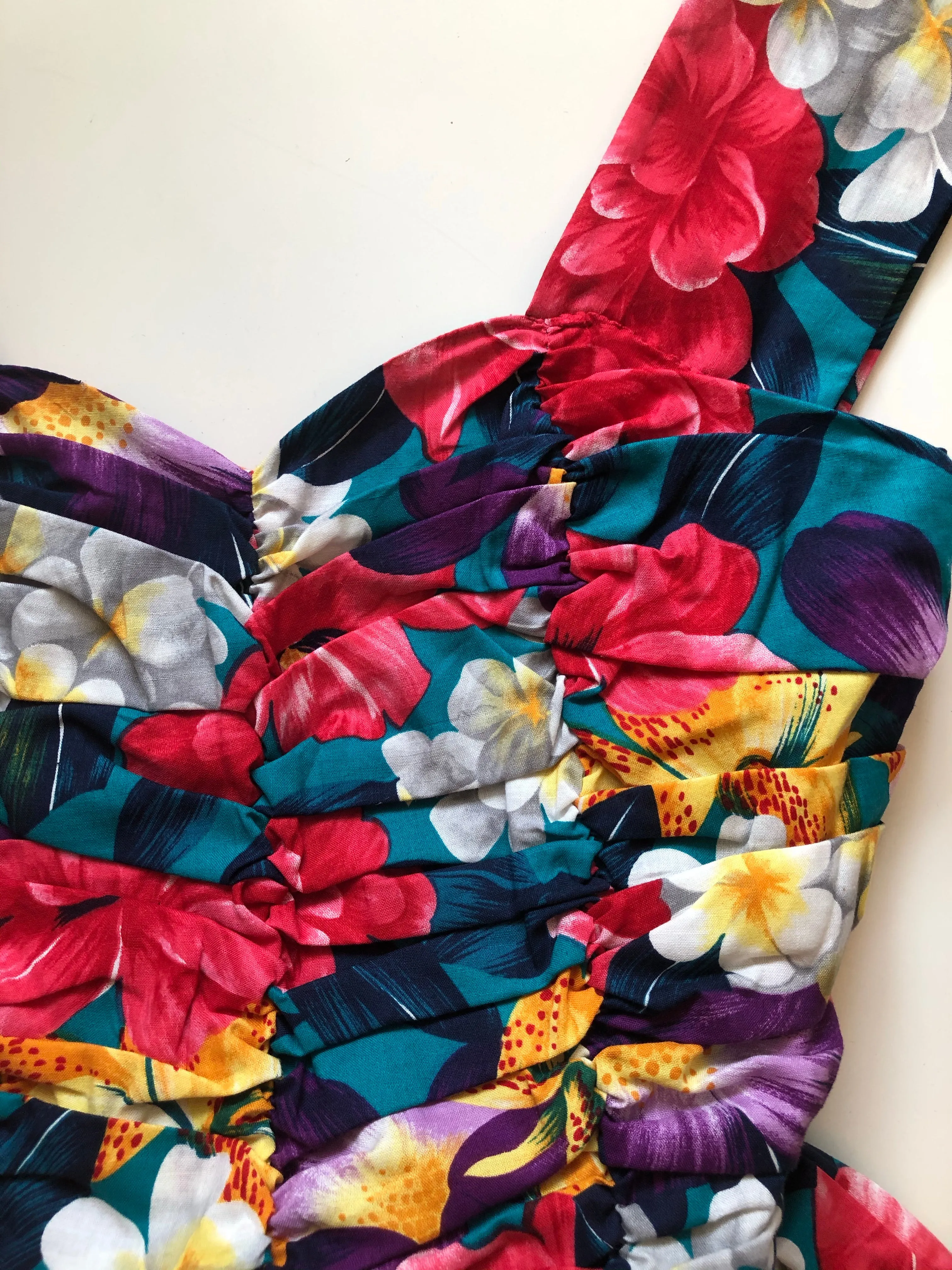 Vintage 1980s Floral Cotton Jumpsuit