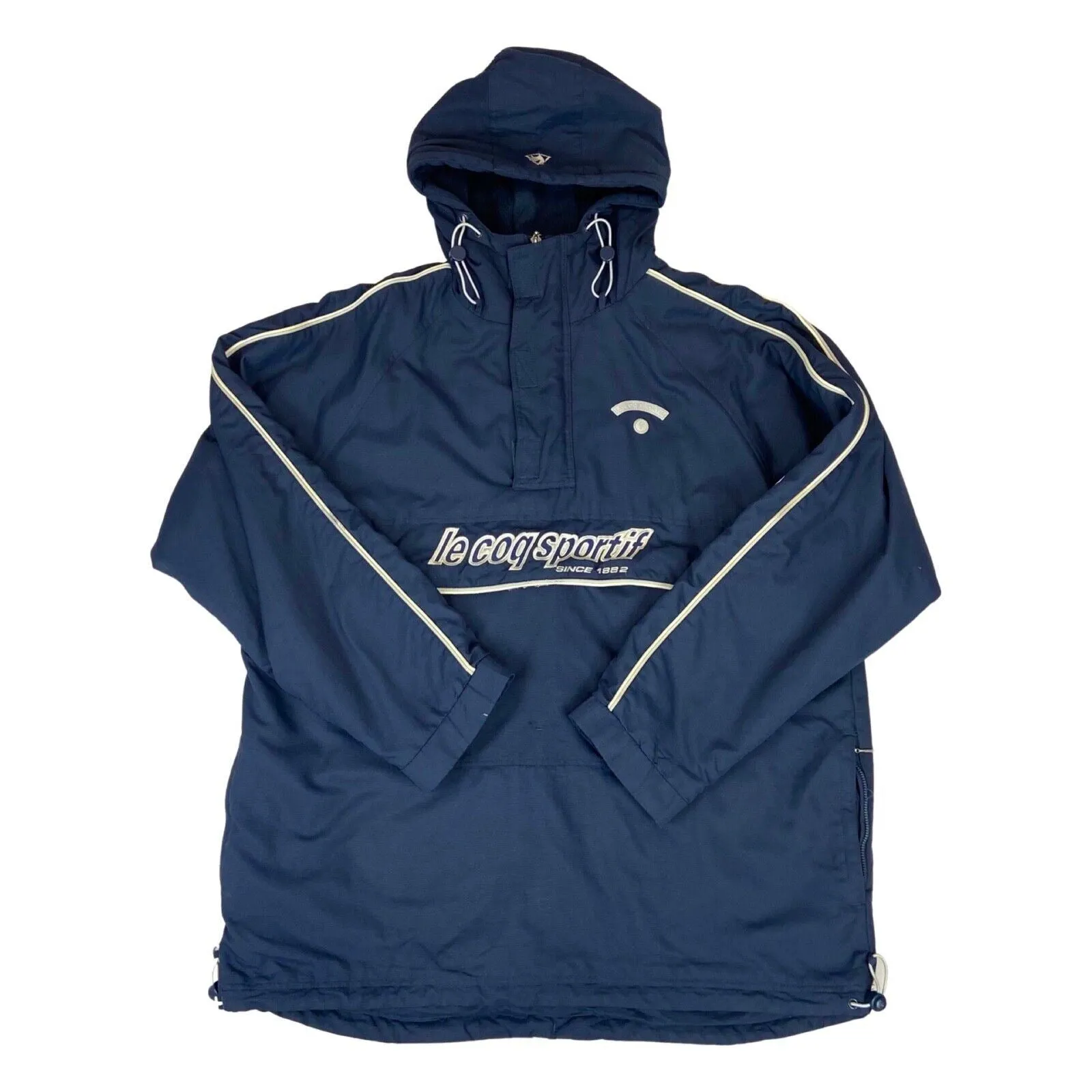 Vintage 90s 00s Navy Blue Le Coq Sportif  Embroidered Pullover Padded Jacket XL