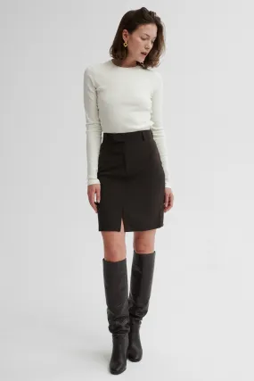 Virgin wool skirt / 07 / 08 / calm brown