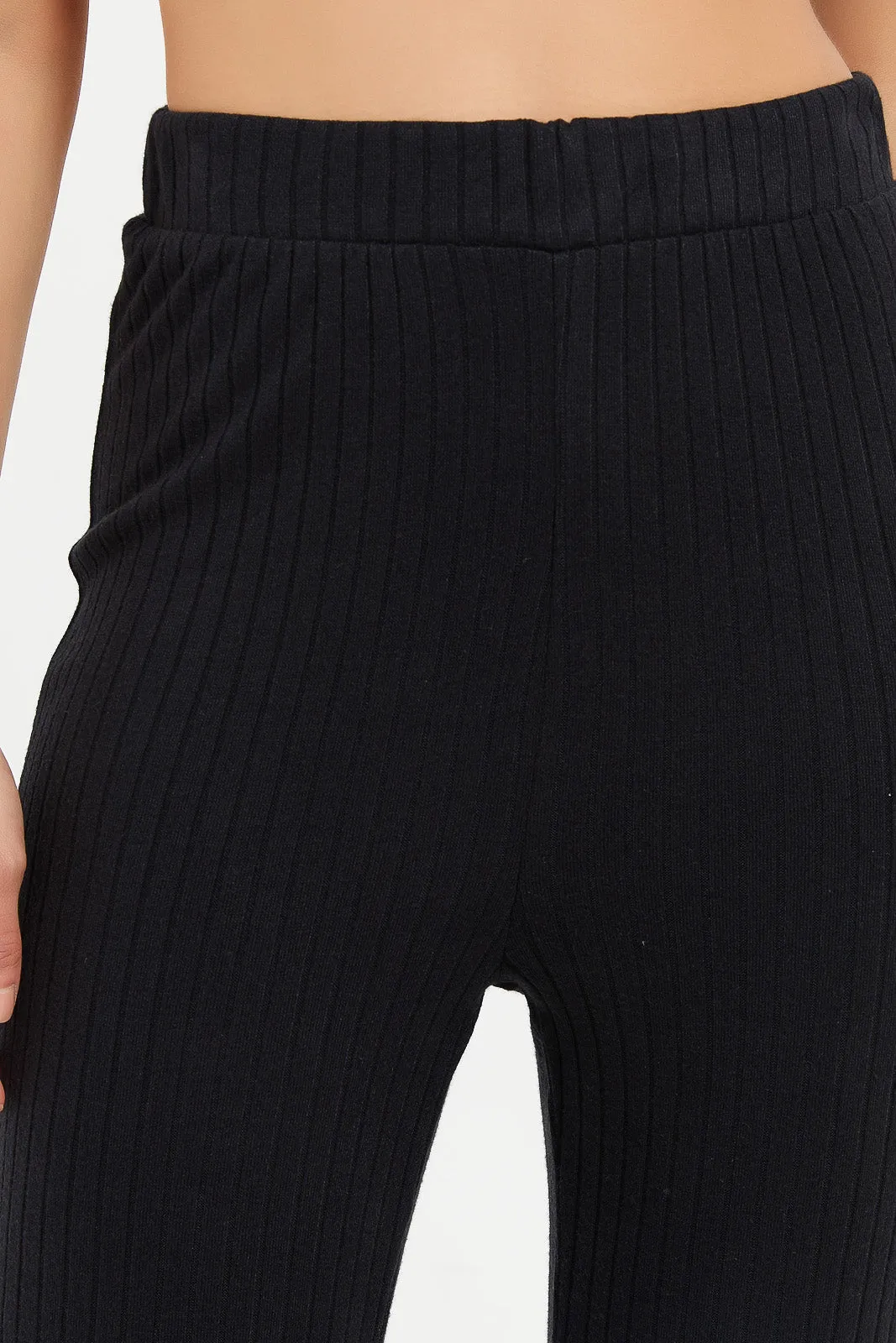 Women Black Straight Leg Active Pants