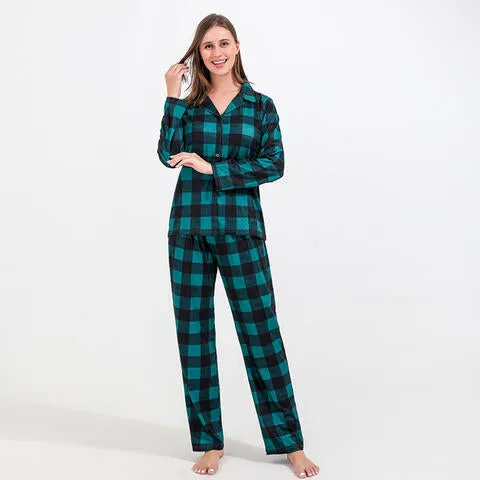 Women Plaid Shirt and Pants Set