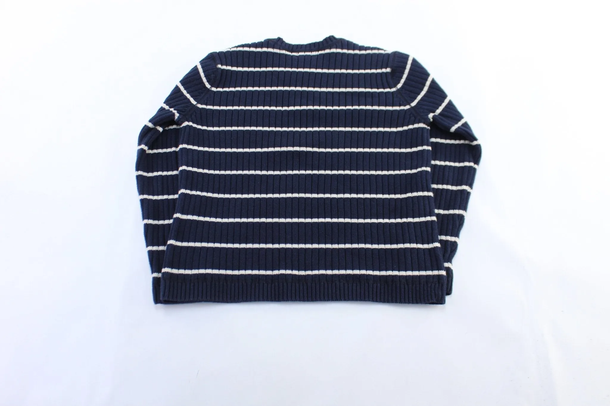 Women's Ralph Lauren Polo Jeans Blue & White Striped Sweater