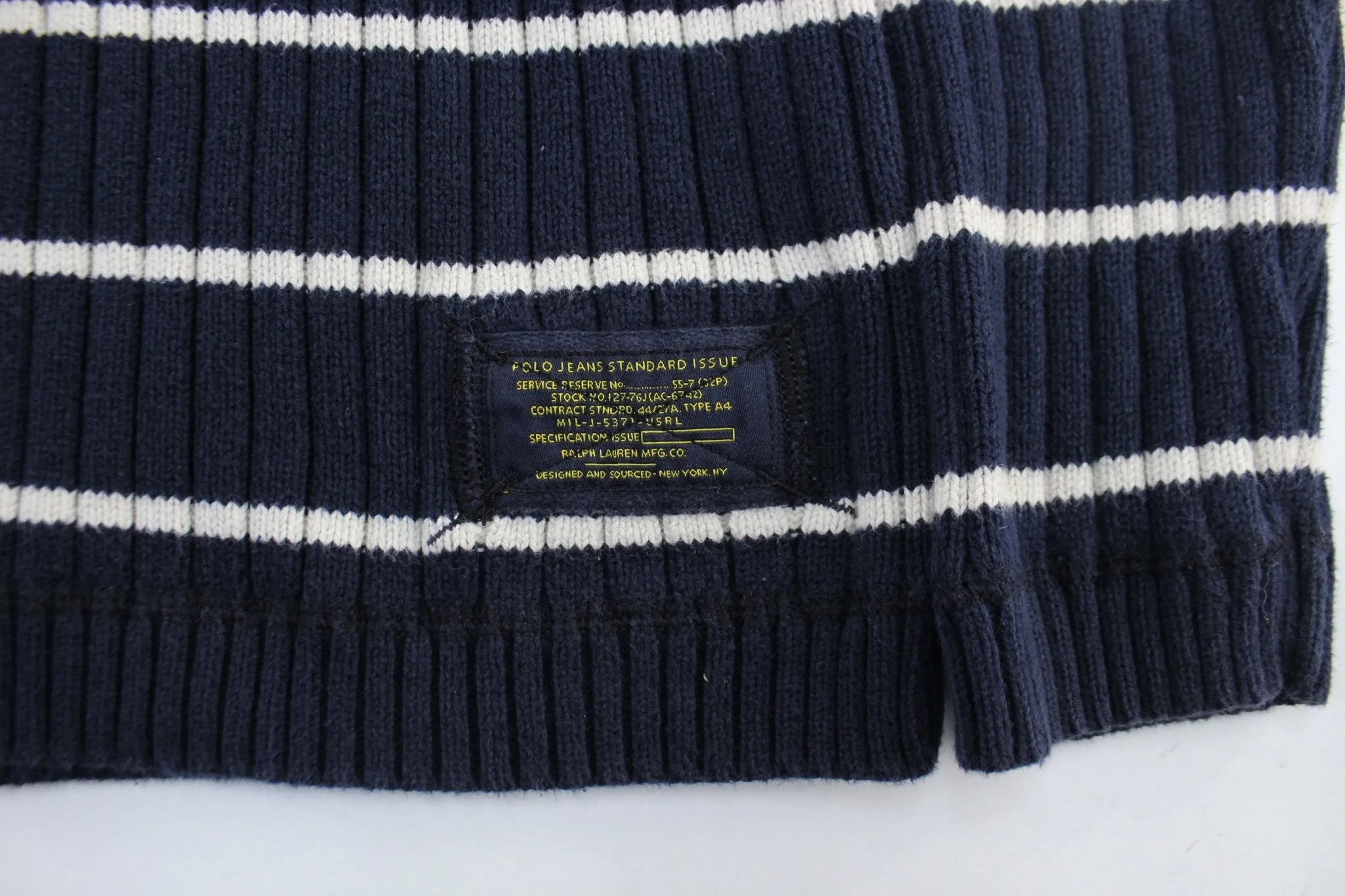 Women's Ralph Lauren Polo Jeans Blue & White Striped Sweater